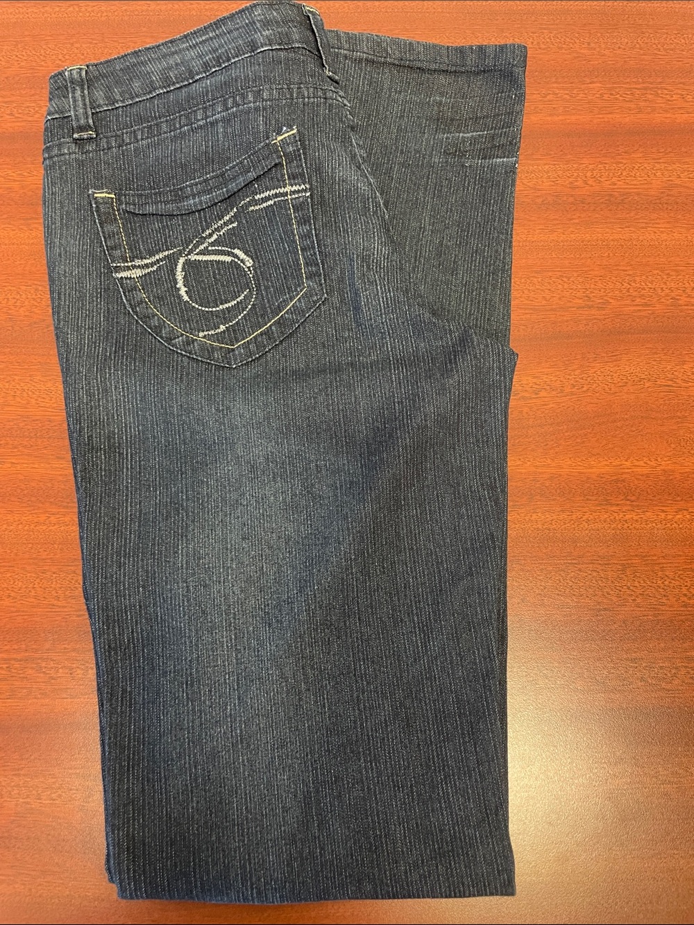 Skinny Mid Rise Women's Jeans in Dark Navy with Contrast Pocket Stitching